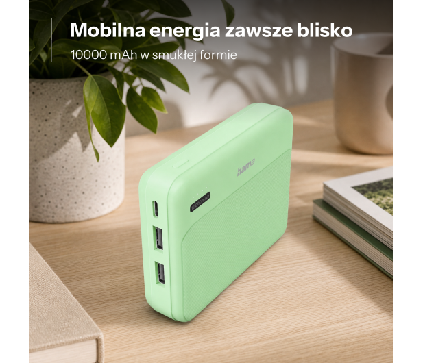 Hama POWER PACK POCKET 10 10000 mAh 2X USB-A ZIELONY - 1548509 - zdjęcie 4